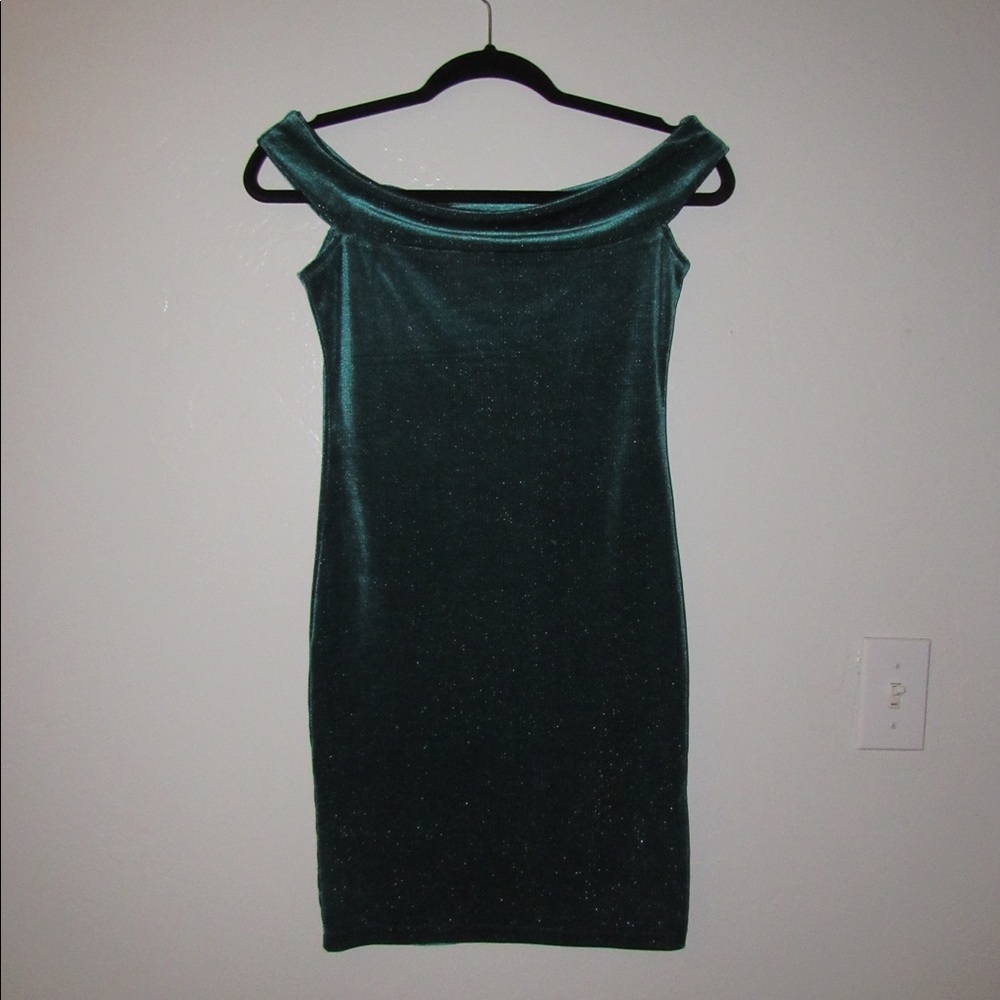 Emerald shimmer party dress